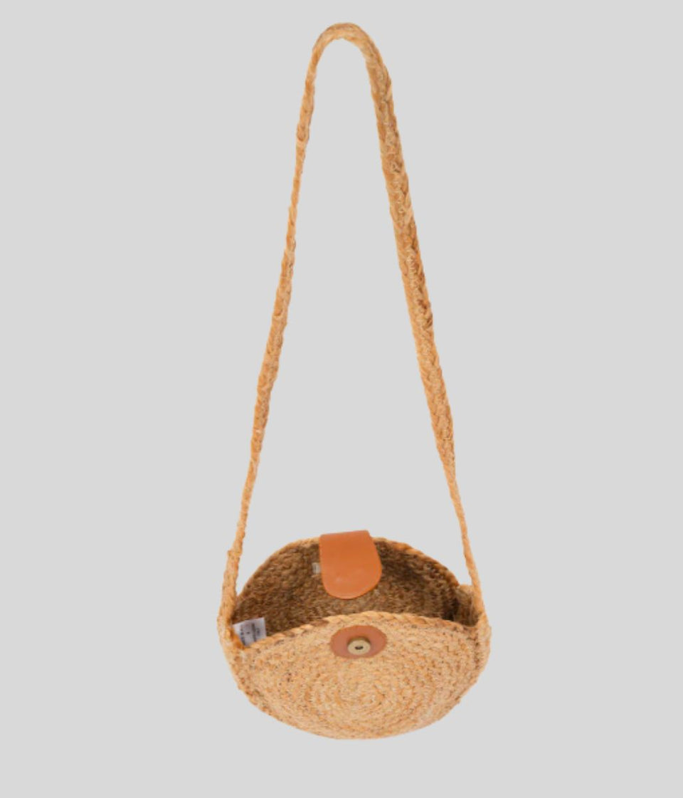 Palma Jute Round Crossbody Bag