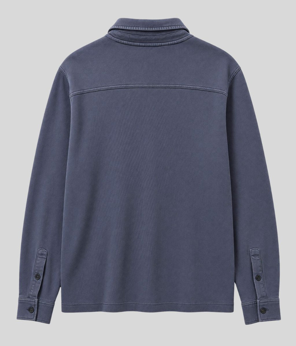 Mens Blue Cotton Jersey Overshirt