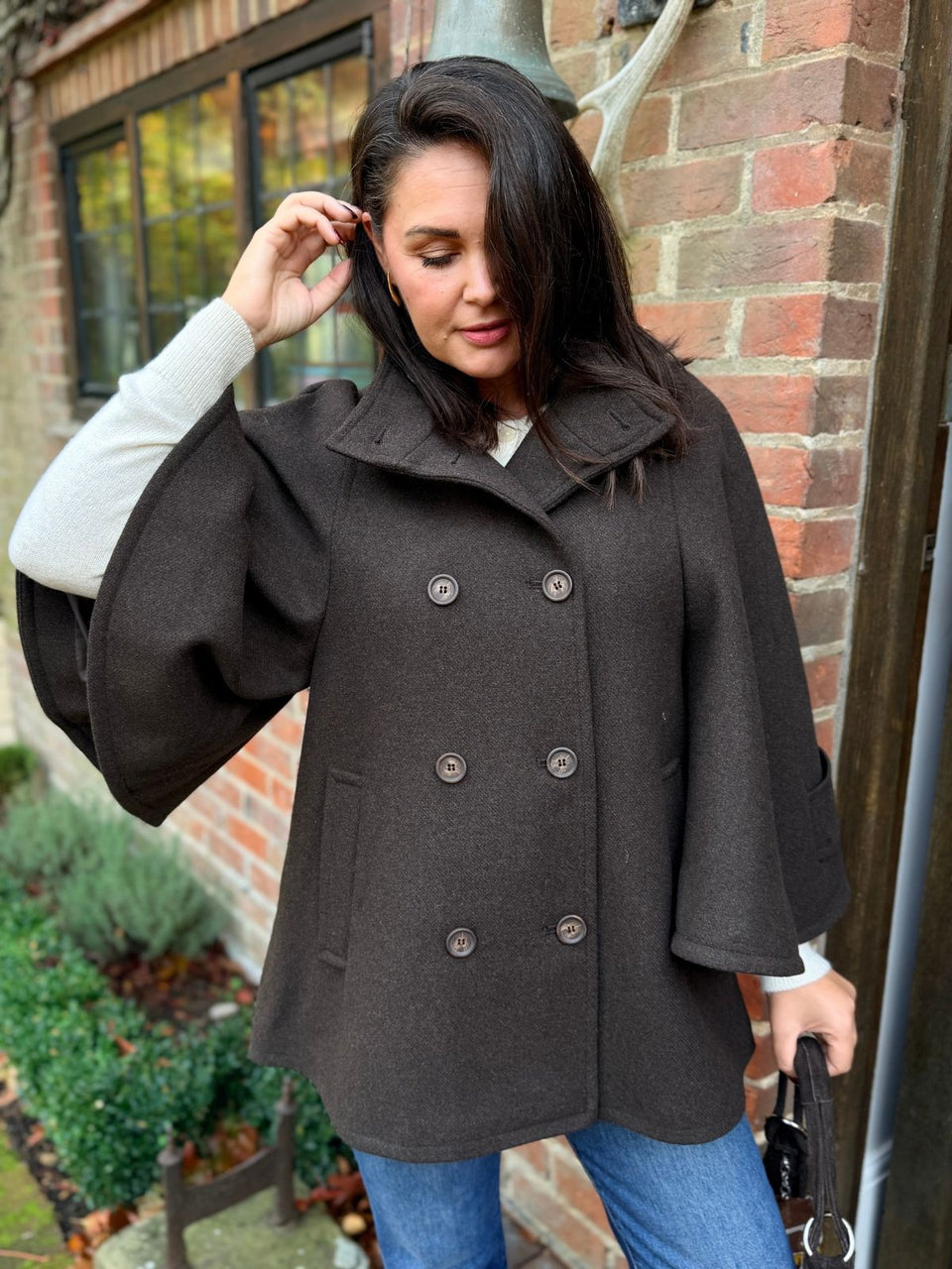 Chocolate Brown Katlin Cape Coat