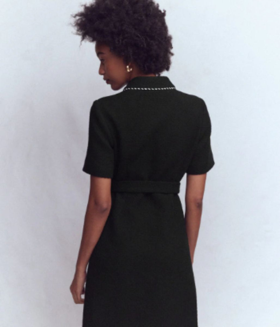 Black Loren Trim Dress
