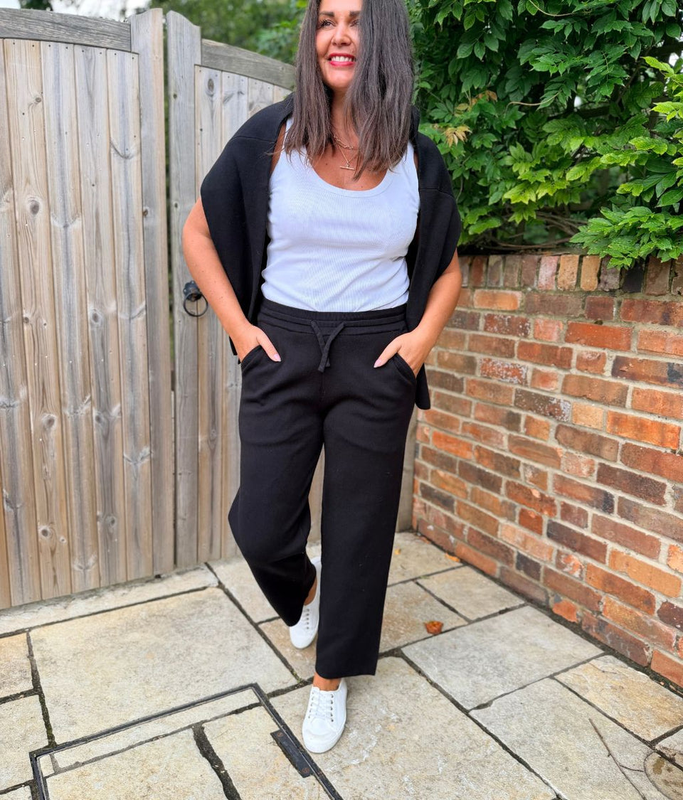 Black Knitted Joggers Co-Ord