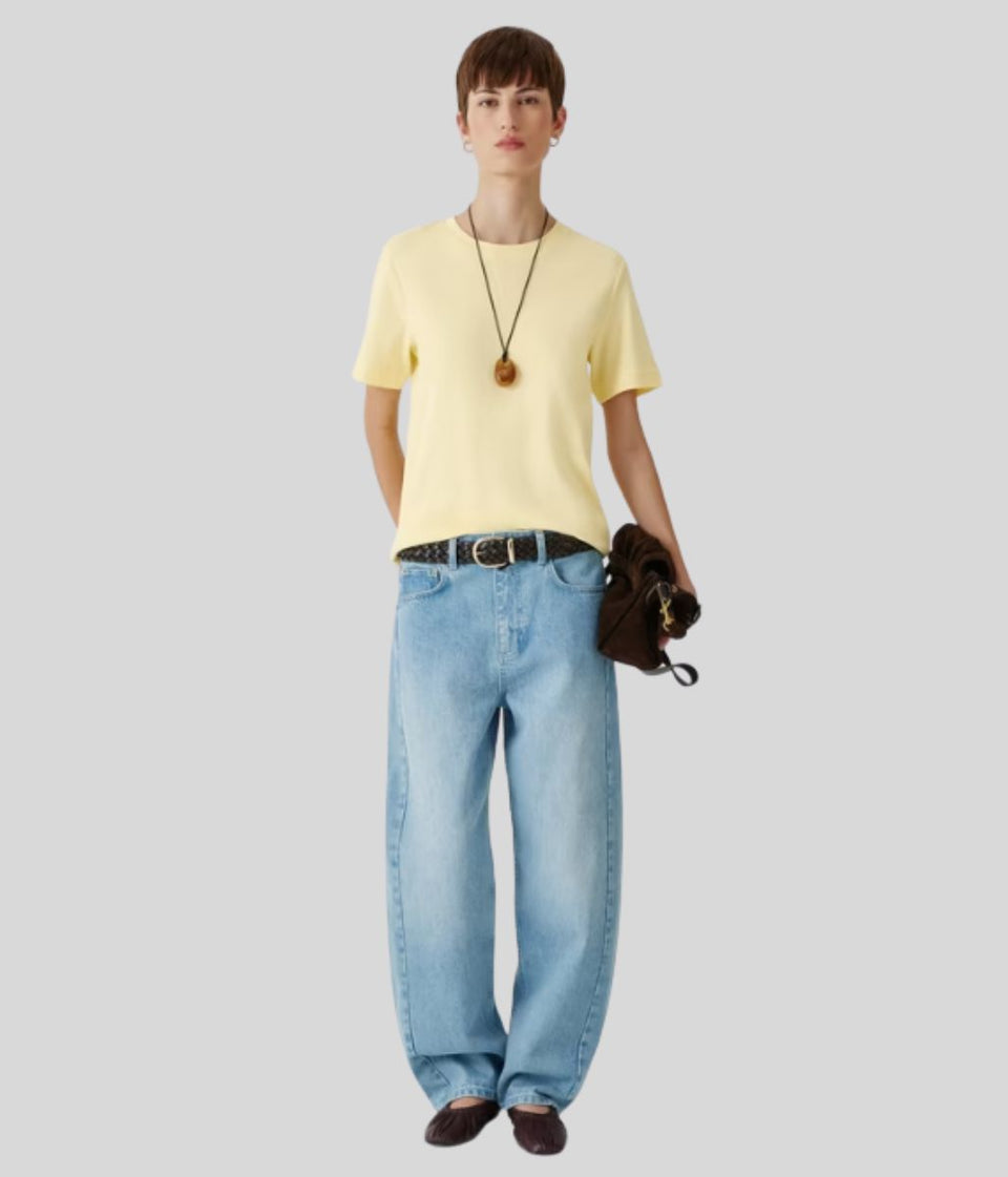 Yellow Organic Cotton Short Sleeve T Shirt