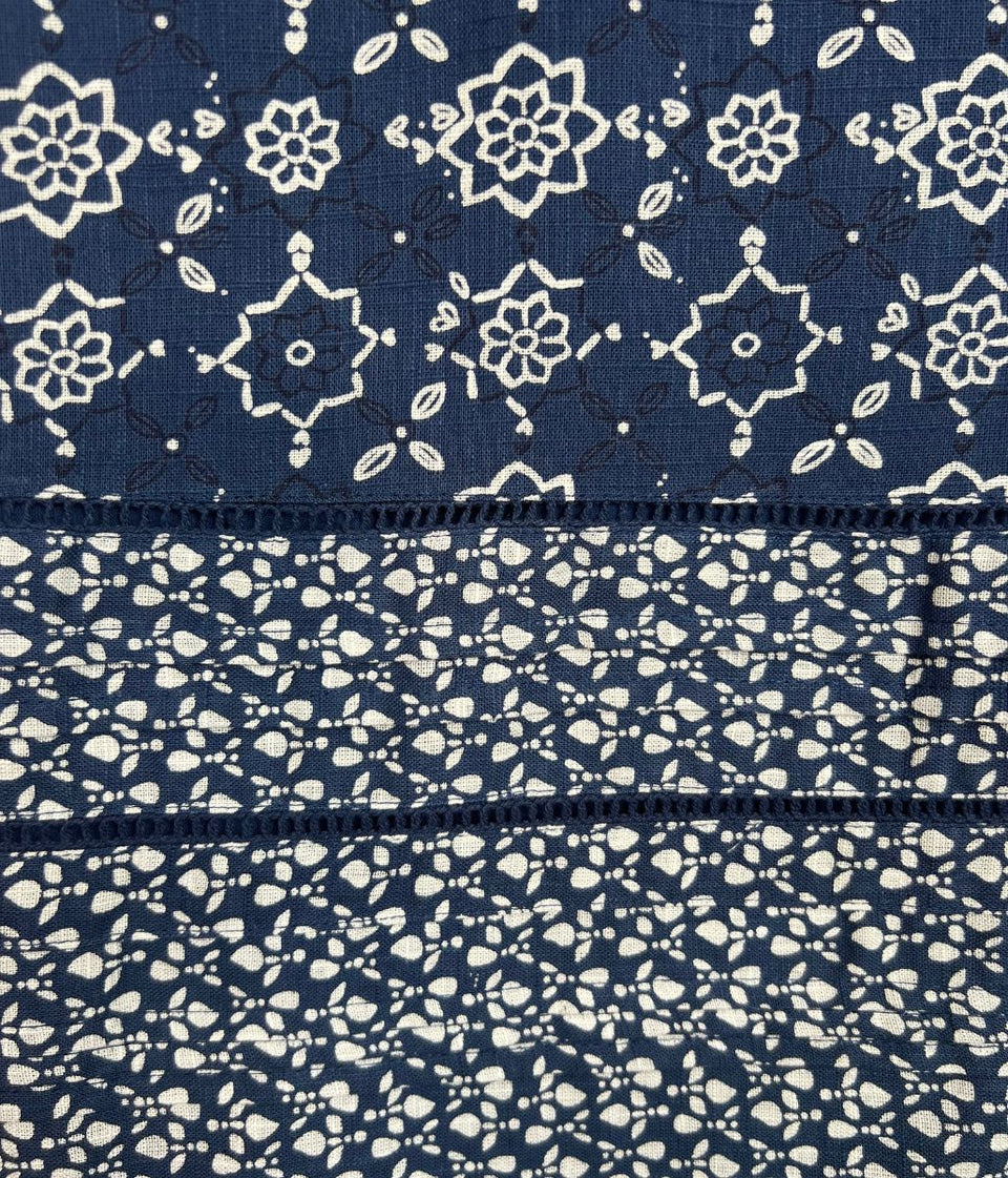 Mantaray Navy Print Cotton Skirt