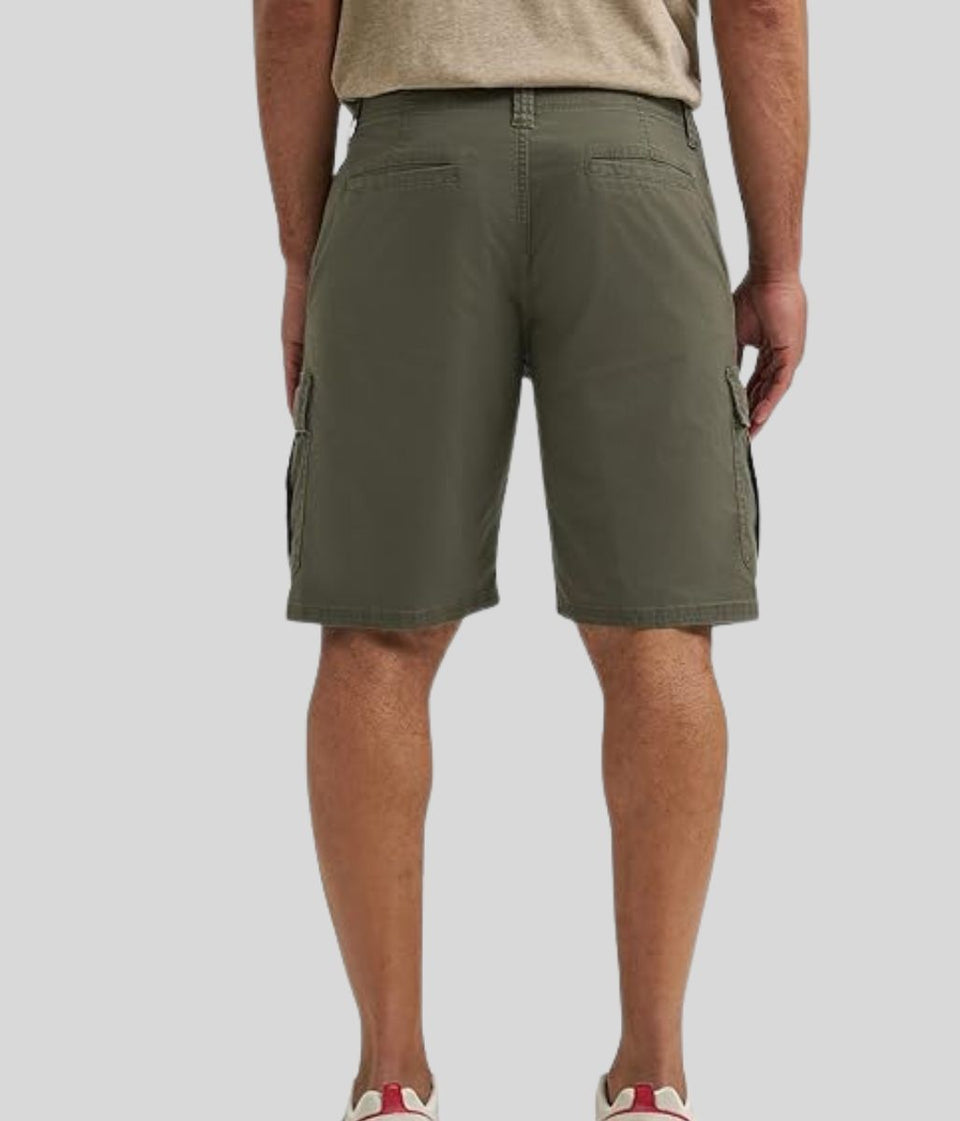 Mens Khaki Relaxed Fit Cargo Shorts