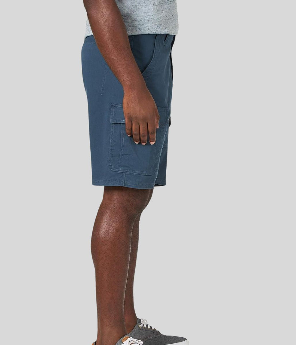 Mens Blue Relaxed Fit Cargo Shorts