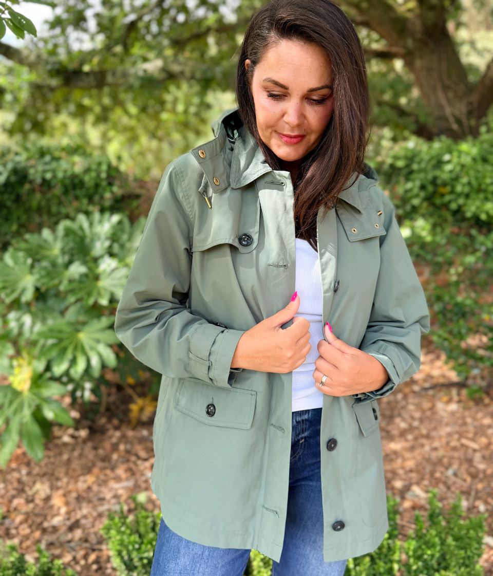 Green Salcombe Waterproof Coat
