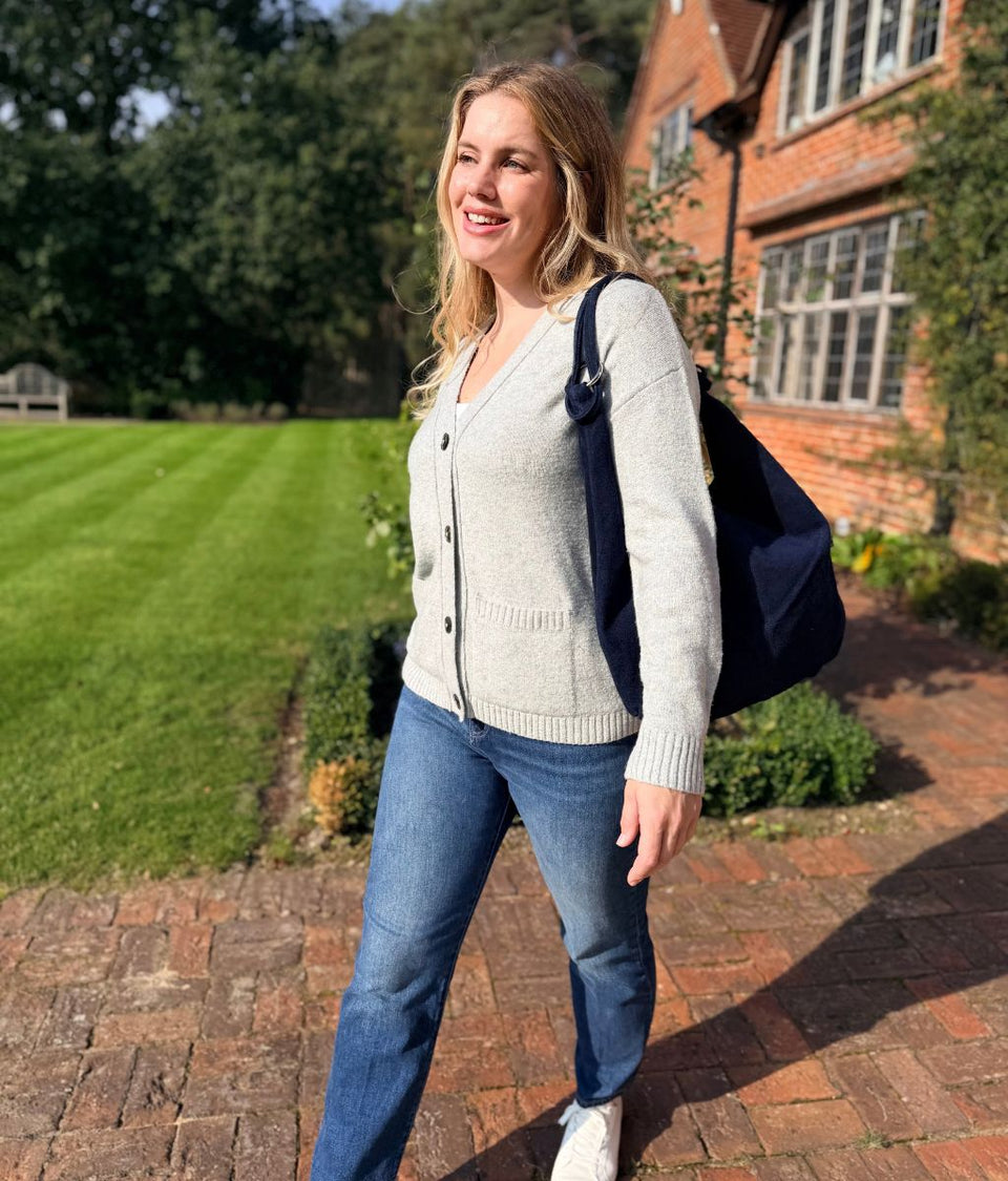Grey Cosy Soft V Neck Cardigan