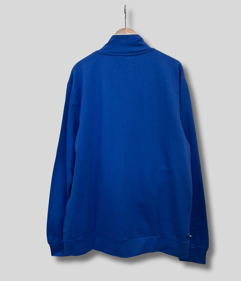 Royal Blue Aquascutum Active Piping Mock Neck Track Top