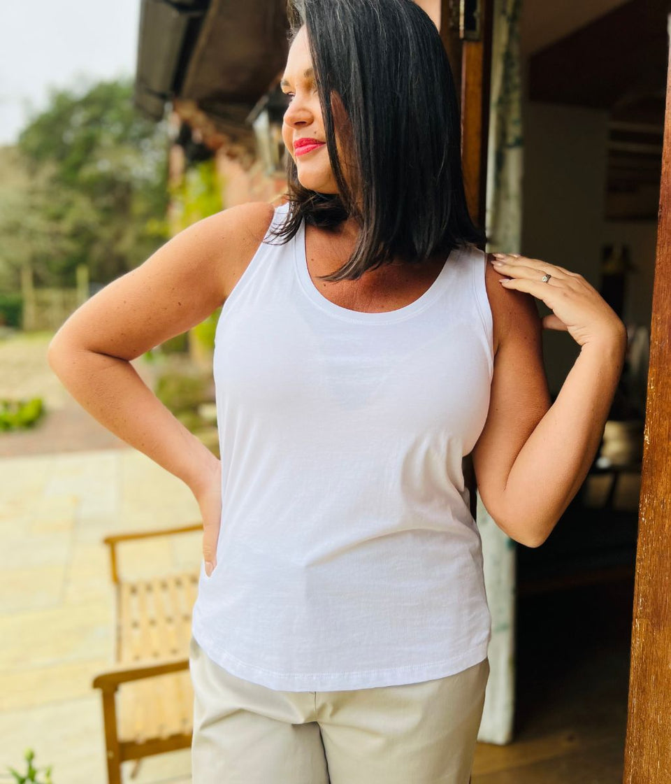 White Relaxed Vest Top