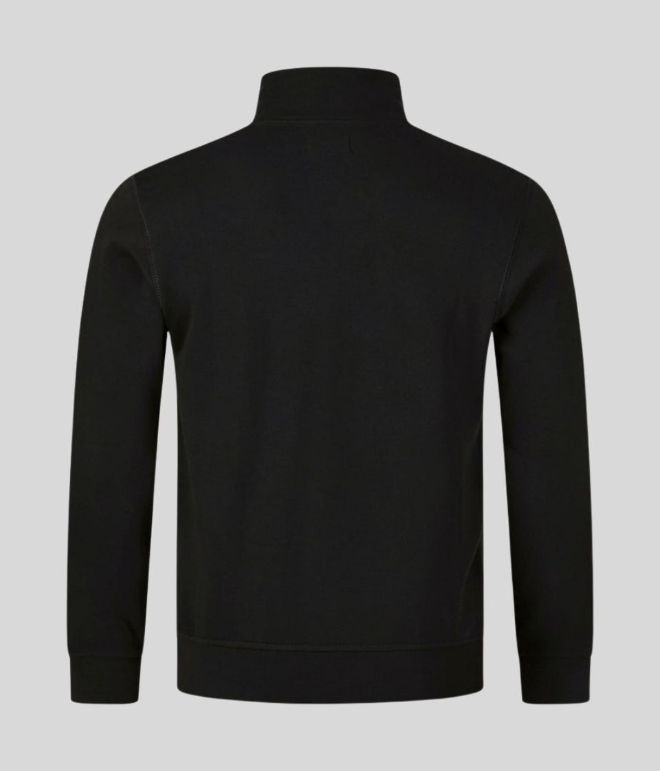 Black Aquascutum Active Piping Mock Neck Track Top