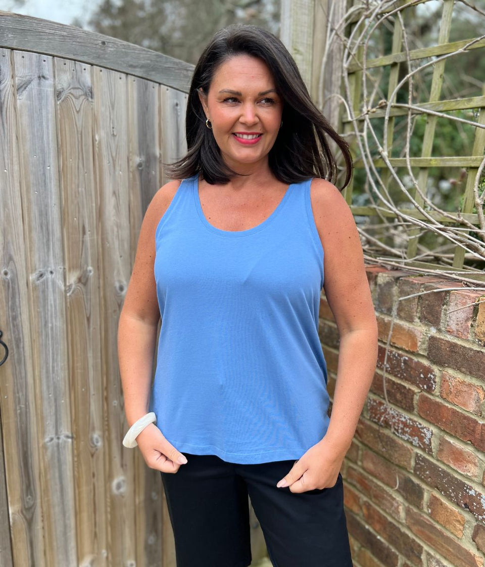 Blue Relaxed Vest Top