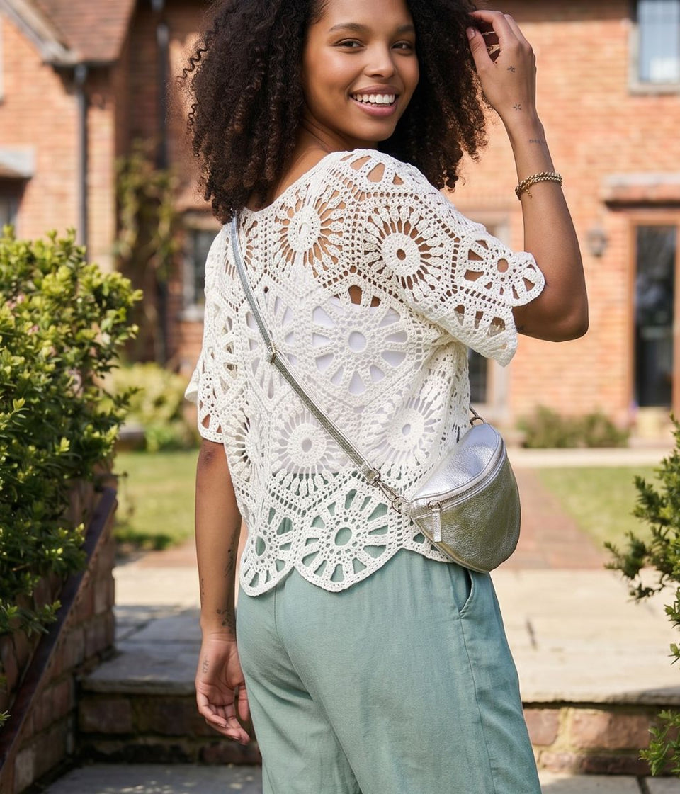 Ecru Crochet Lace Top