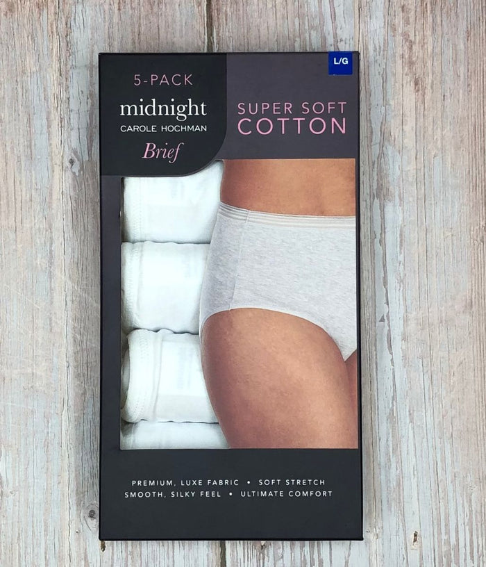 Carole Hochman Ladies Cotton Stretch Brief 5 Pack 