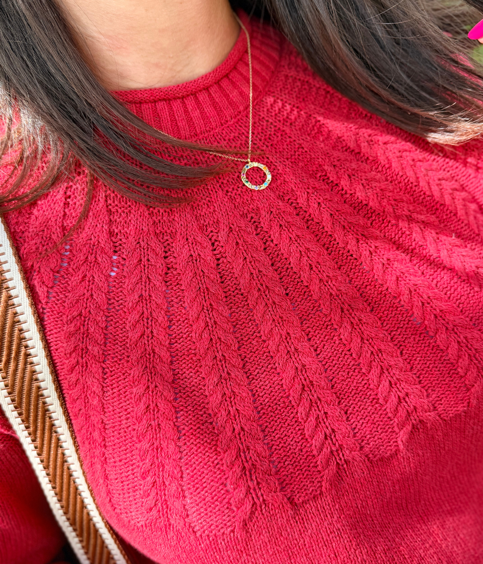 Ex Seasalt Red Stone Chat Cotton Jumper