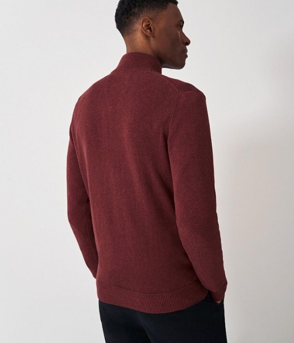 Cranberry Mens Cotton Half Zip Jumper