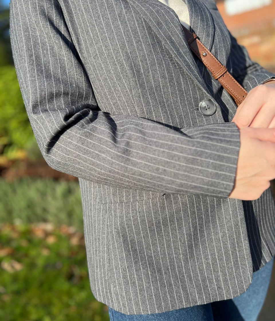 Grey Pinstripe Blazer