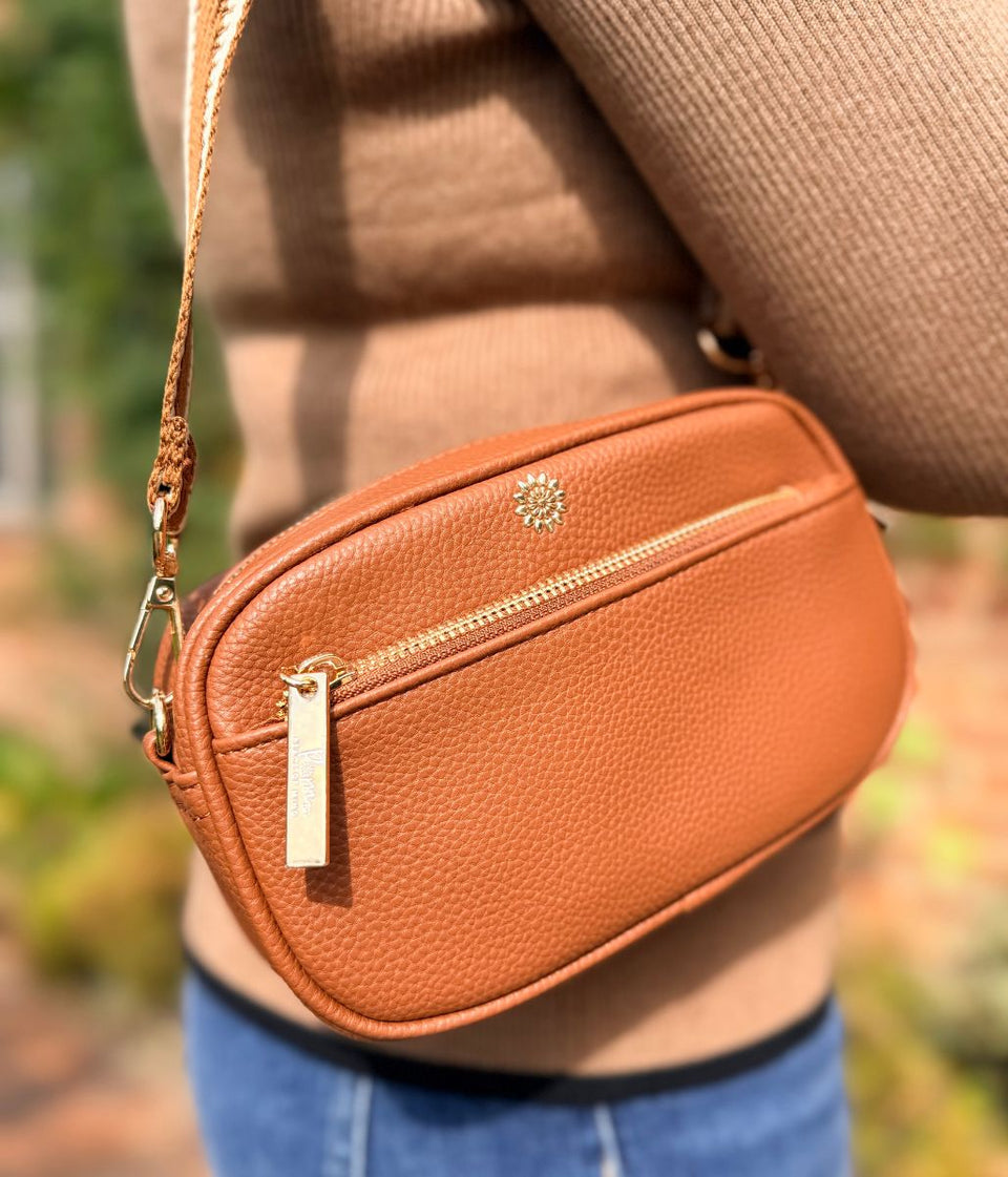 POM Chestnut Brown Vegan Leather Camera Bag