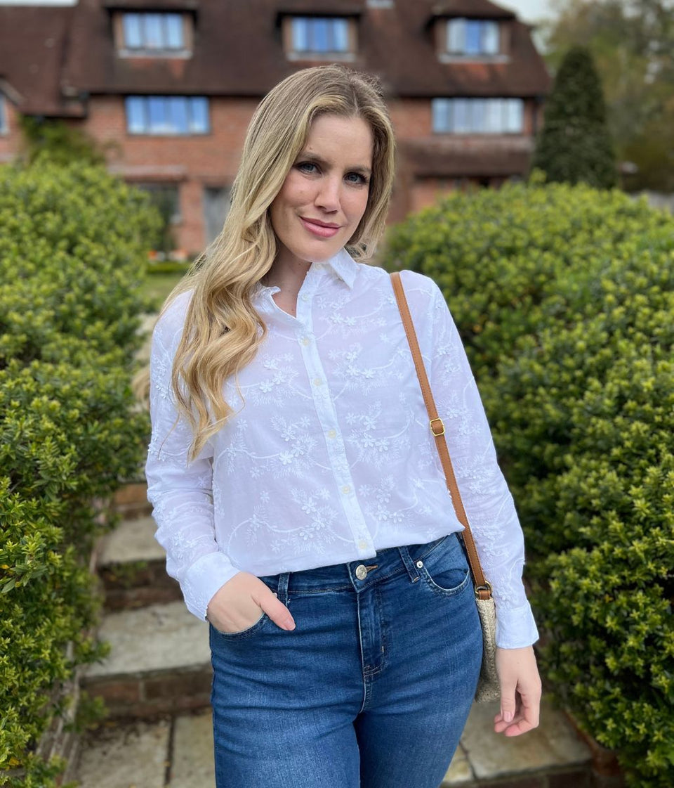 Brakeburn Ivory Embroidered Blouse