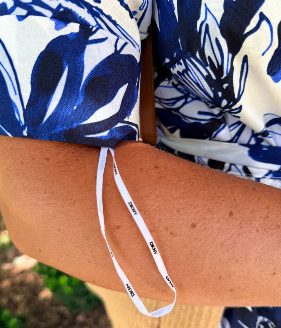 Navy Floral Midi Shirt Dress