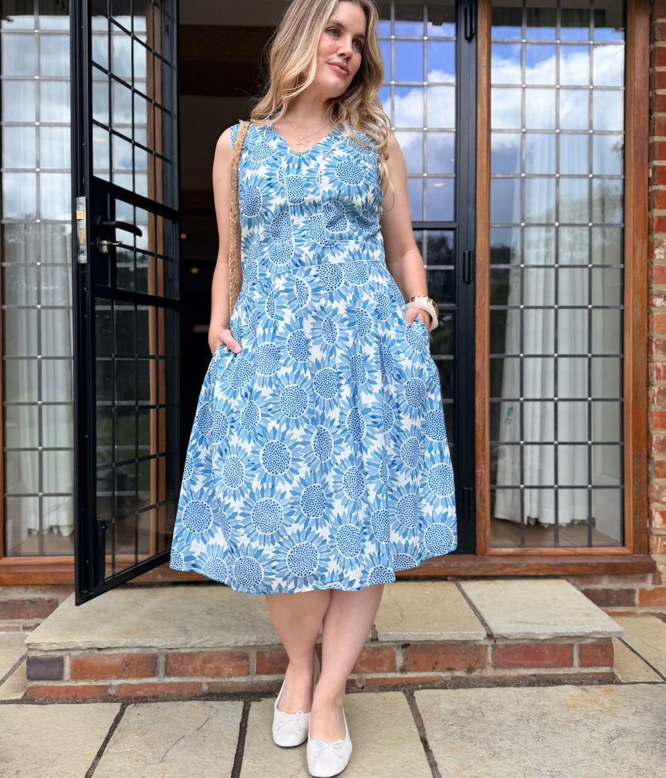 Ex Seasalt Blue Villa Garden Dress