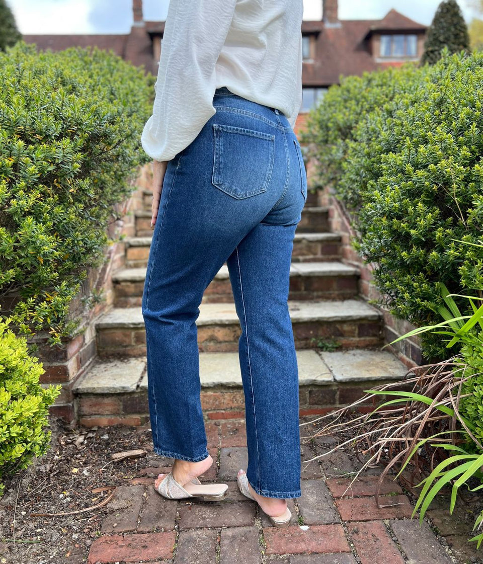 Dark Denim Slim High Rise Jeans