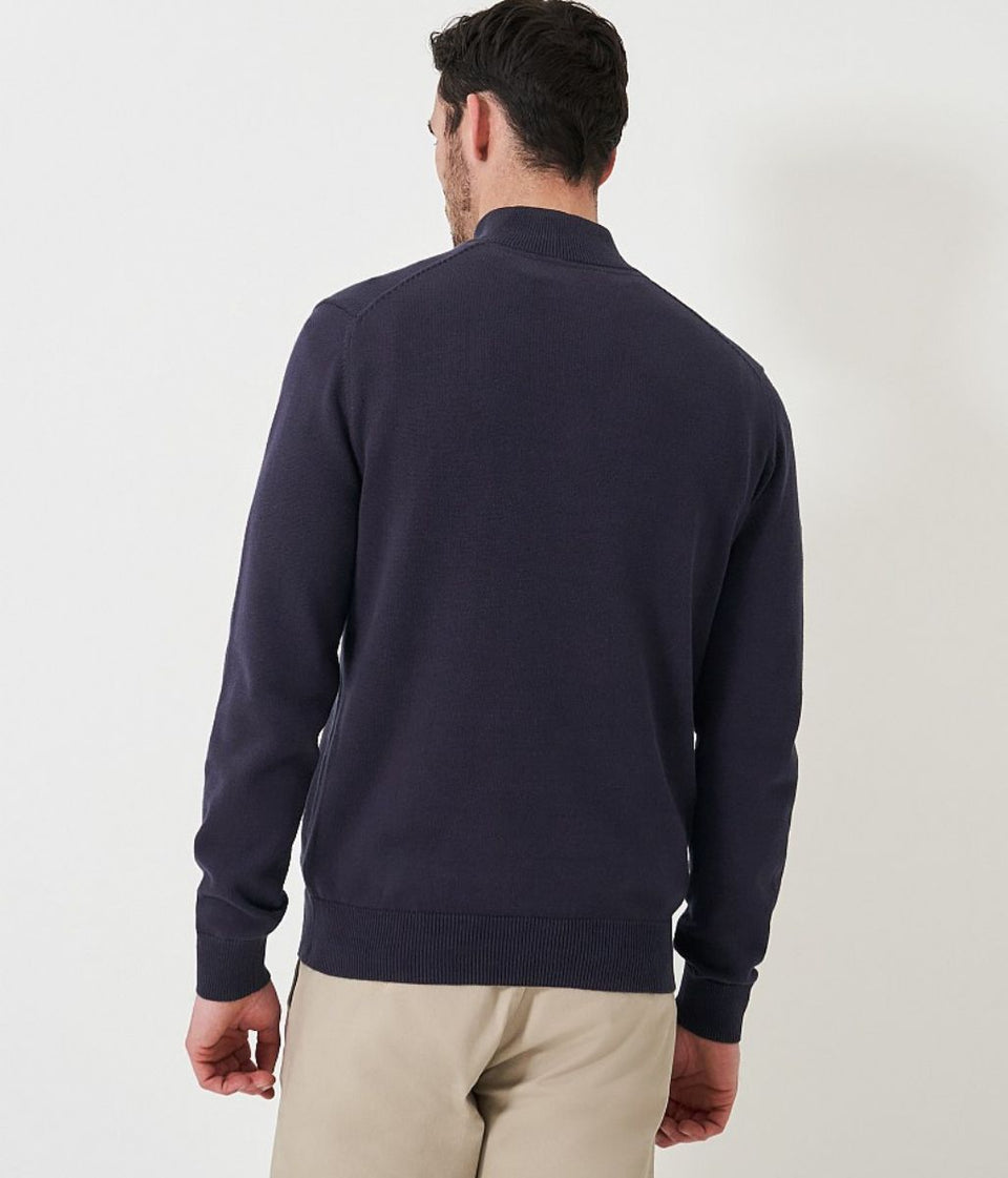 Navy Mens Cotton Half Zip Jumper