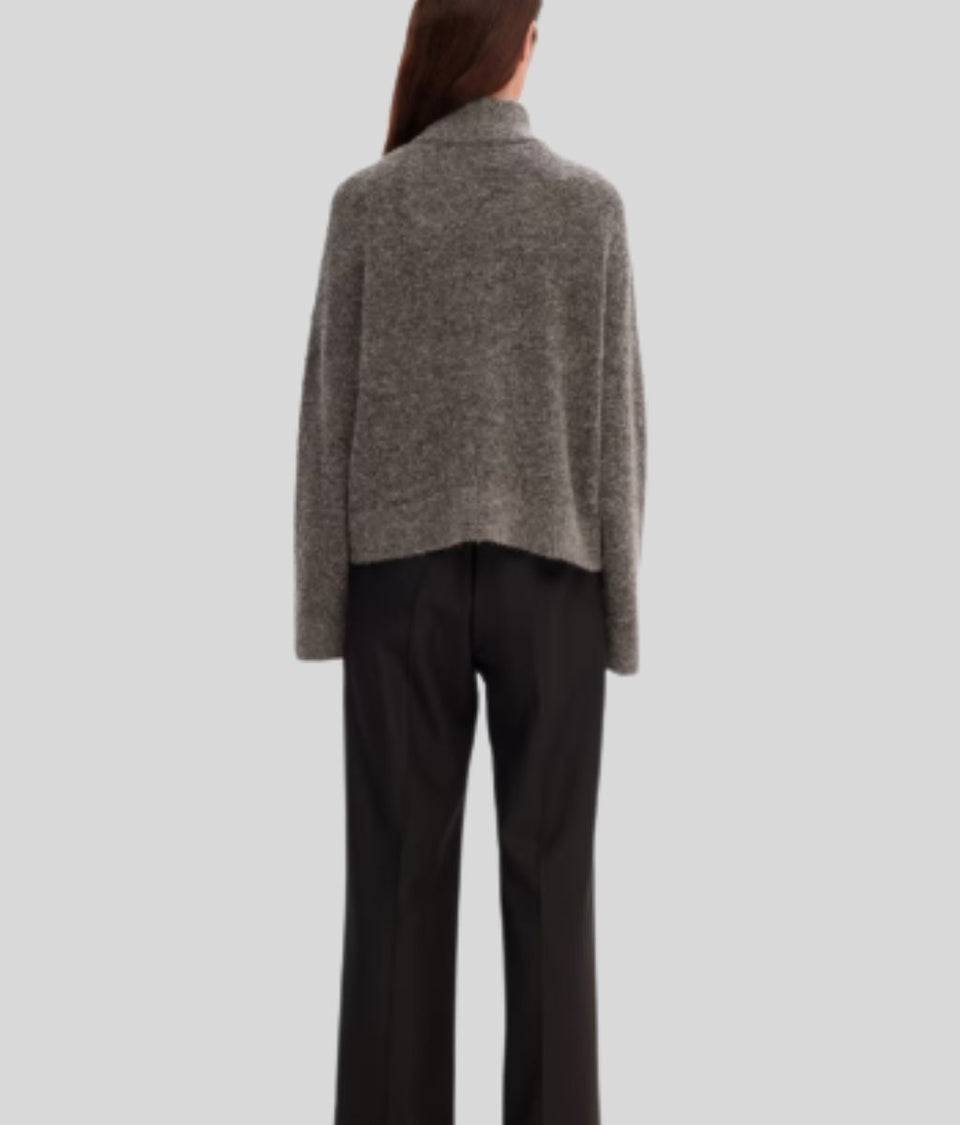 Grey Designer Sia Alpaca Wool Zip Cardigan