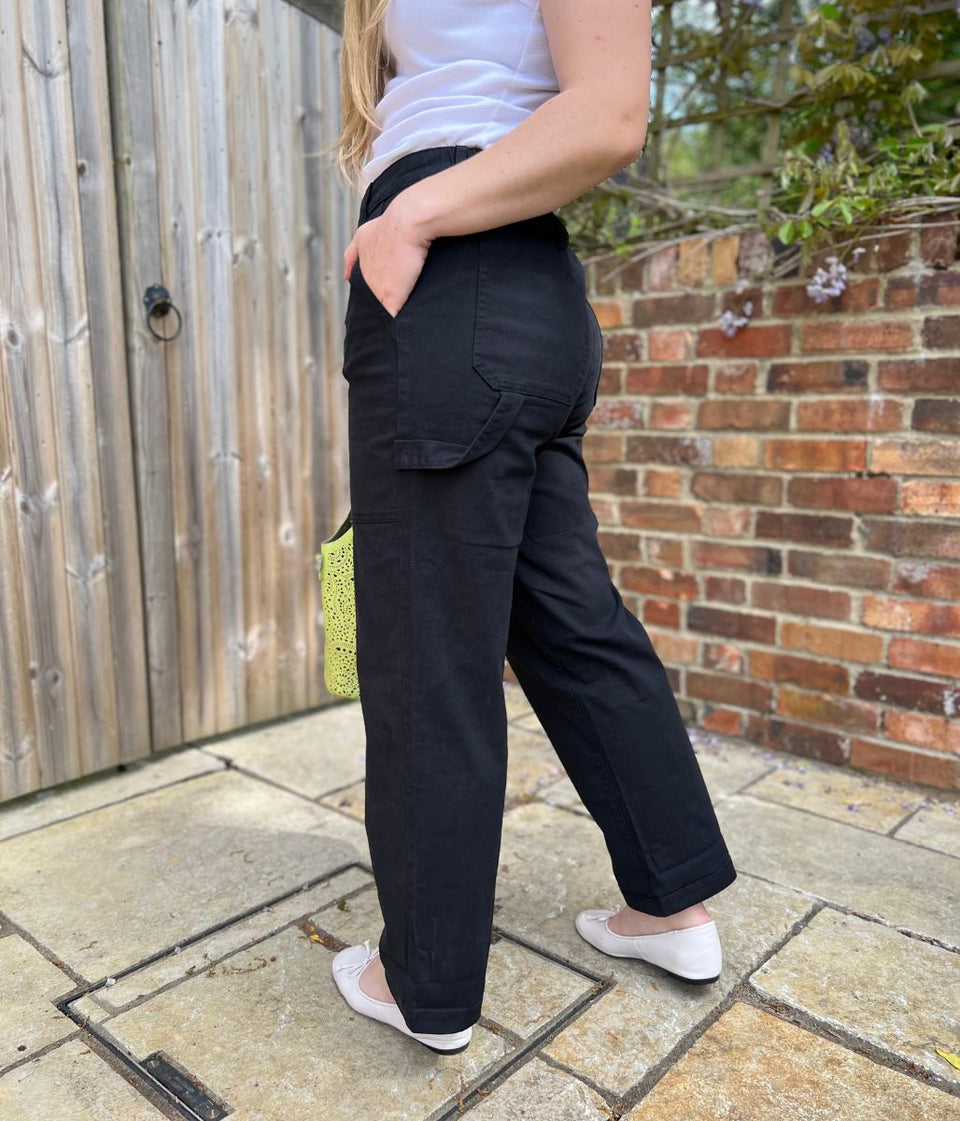 Black Carpenter Straight Leg Trousers