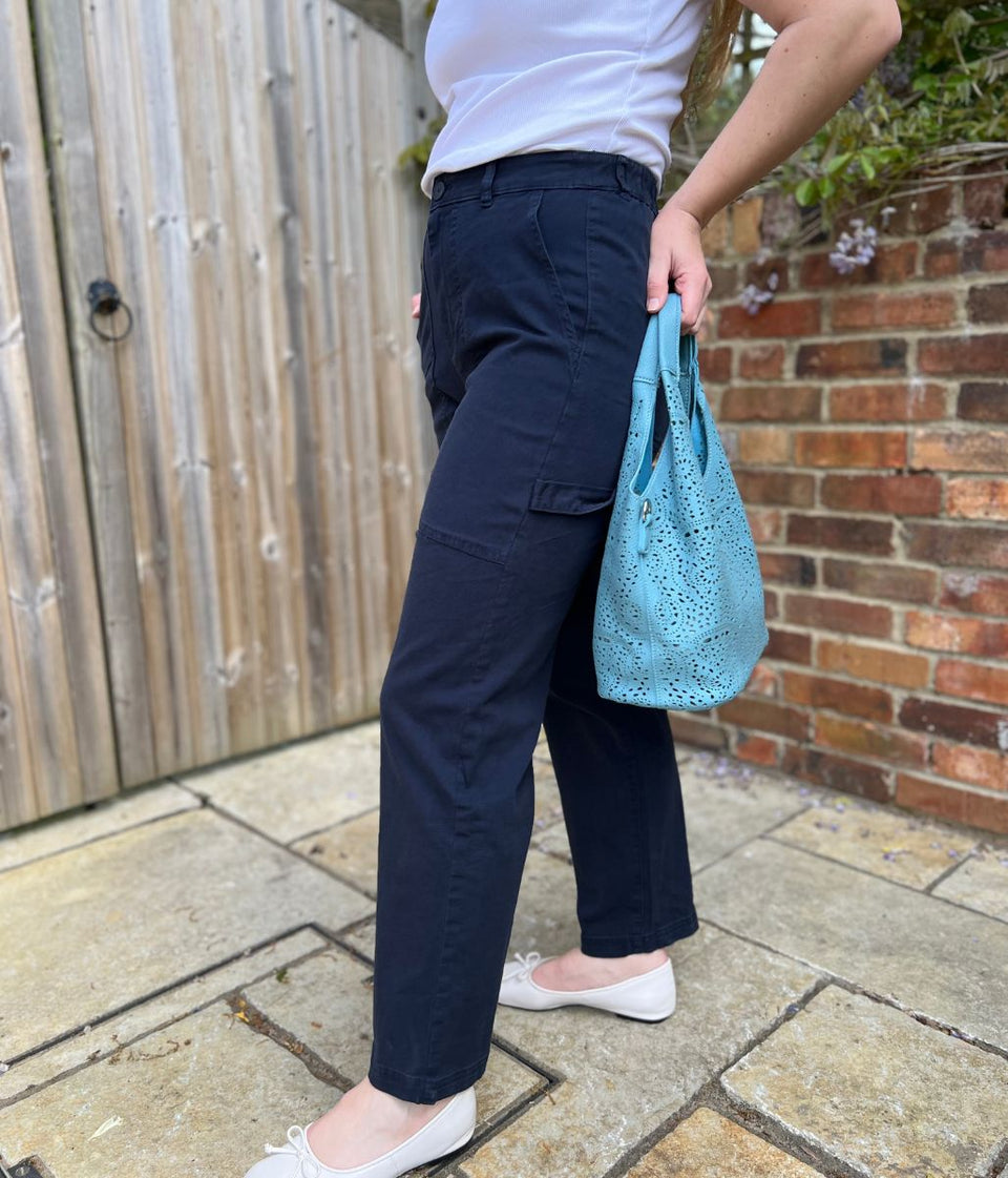Navy Carpenter Straight Leg Trousers