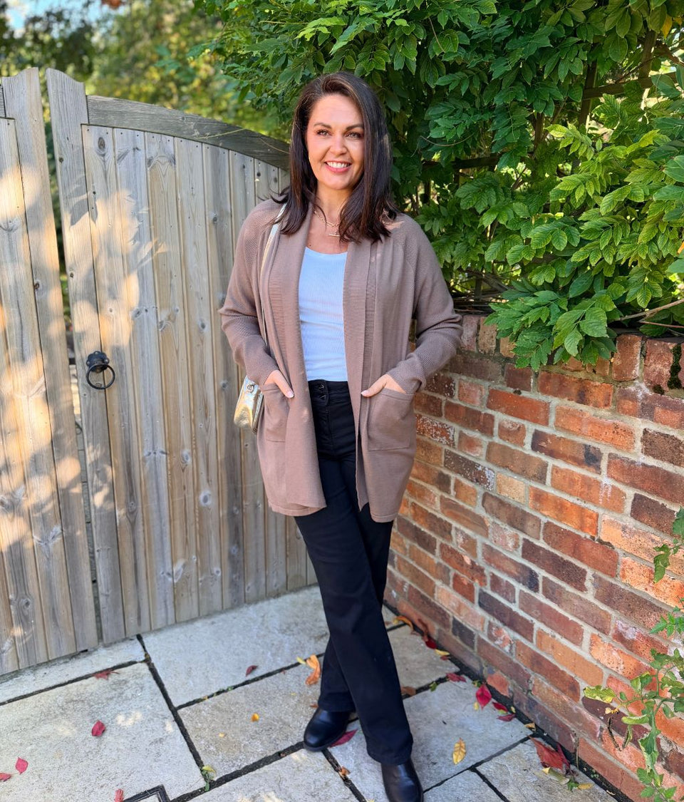 Brown Premium Longline Open Cardigan