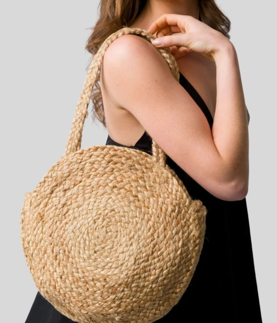 Azure Raffia Crossbody Bag