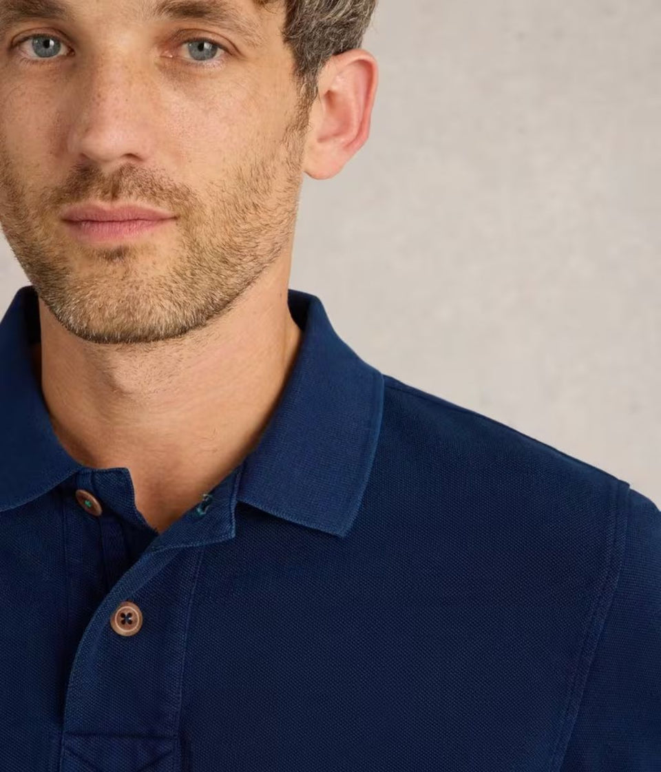 Mens Navy Cotton Polo Shirt