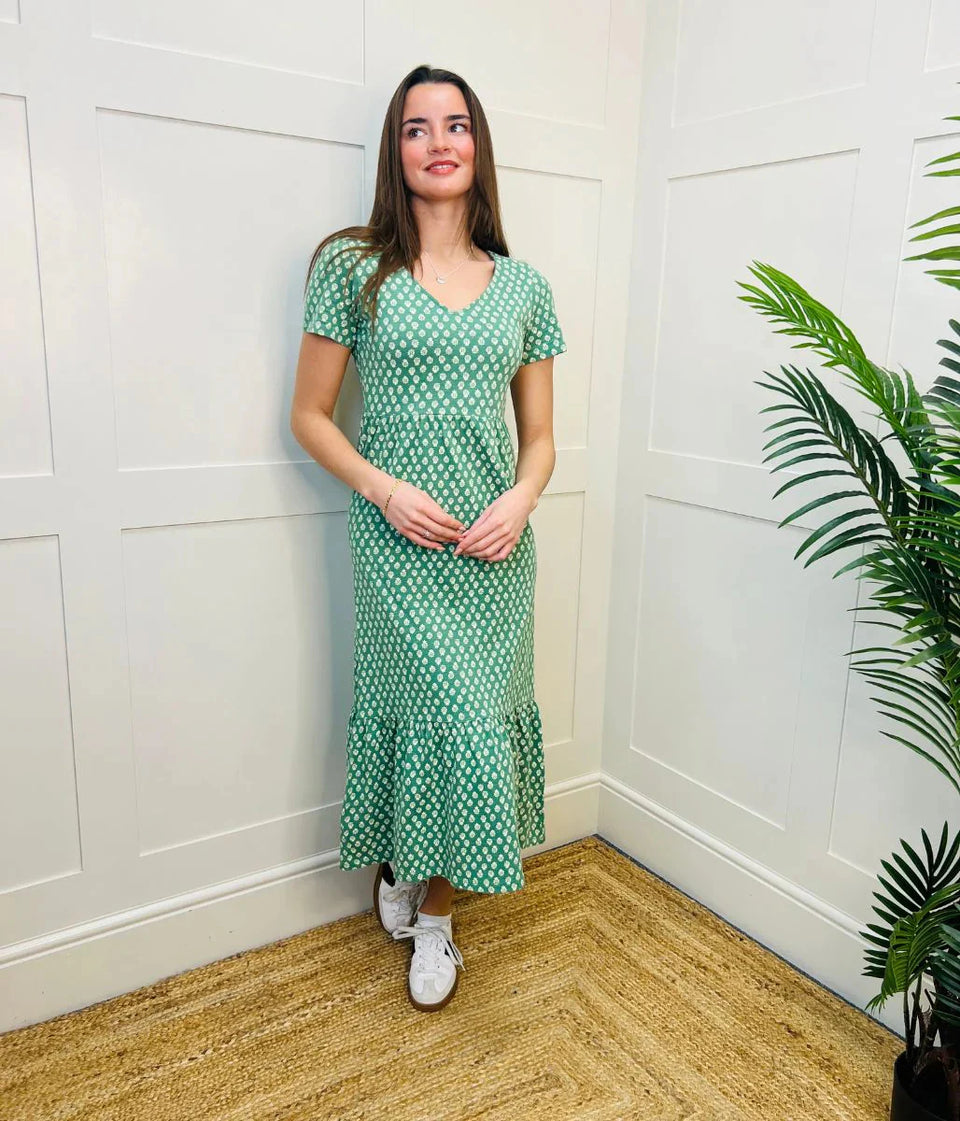 Green Emily Cotton Jersey Dress