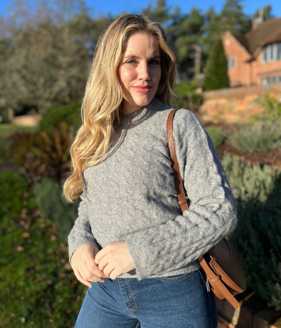 Grey Cable Twist Jumper