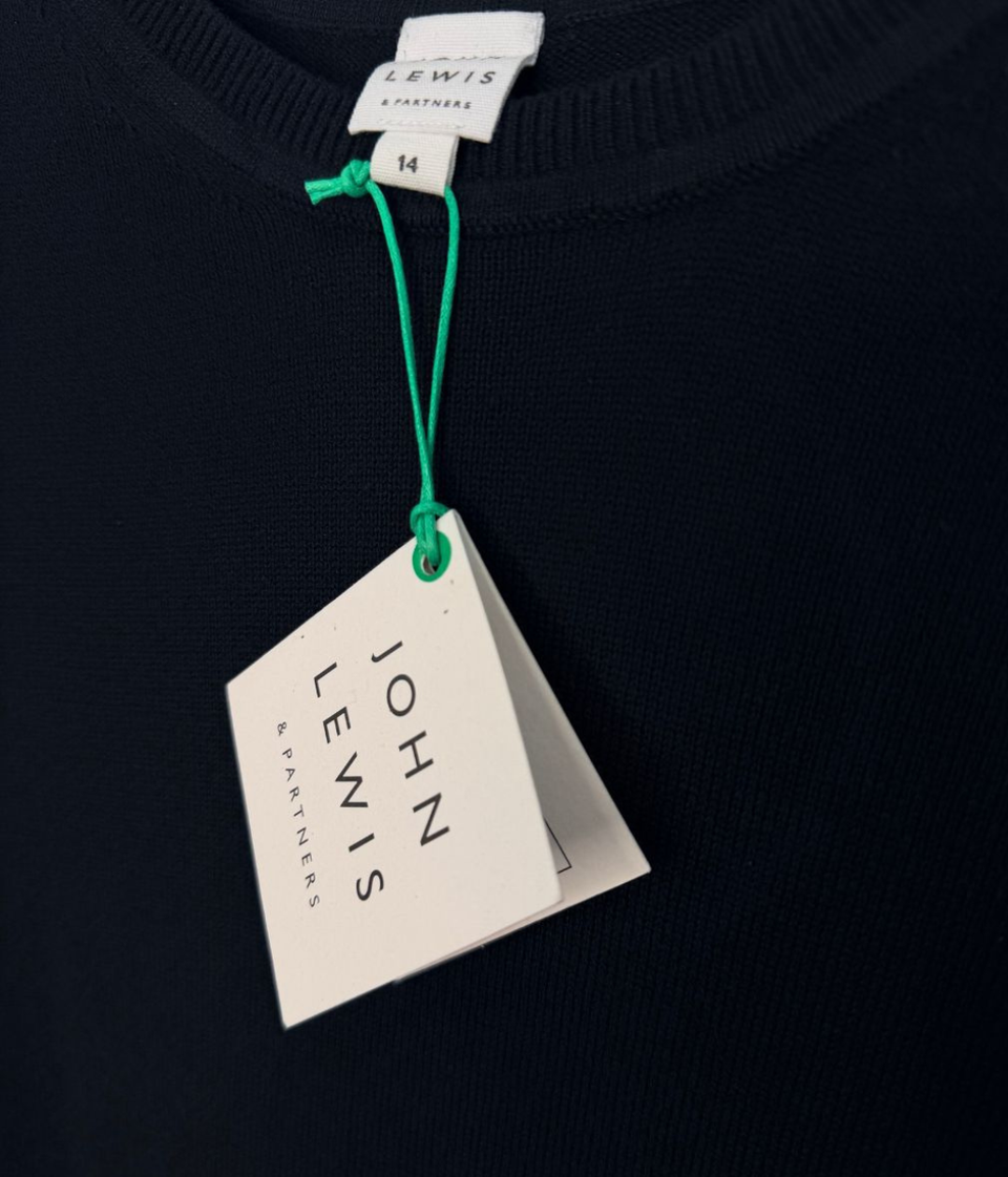 Black Cotton Crew Neck Jumper