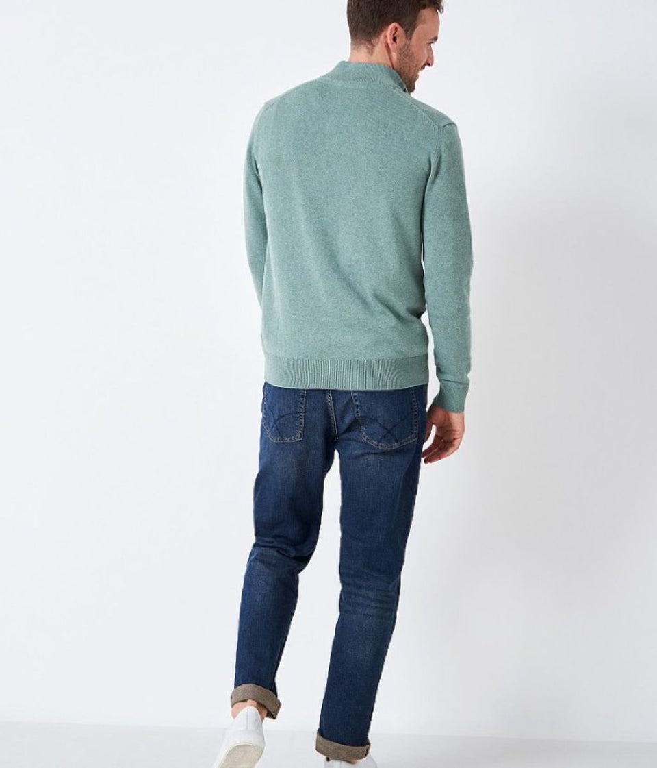 Aqua Mens Cotton Half Zip Jumper