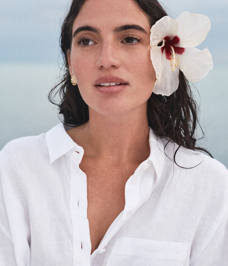 White Garcon Classic Linen Designer Shirt