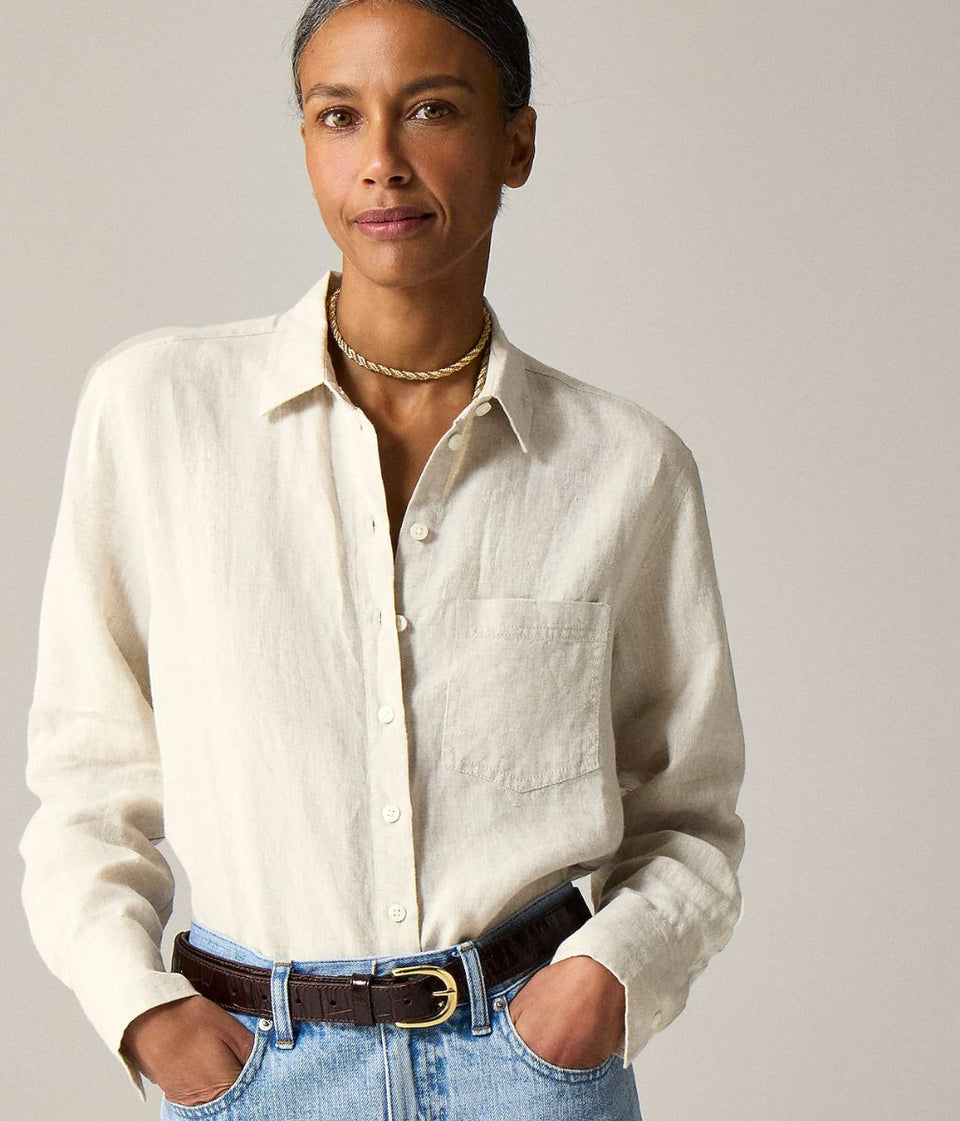 Natural Garcon Classic Linen Designer Shirt