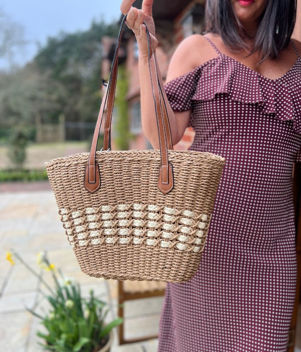 Natural Raffia Shopper Bag