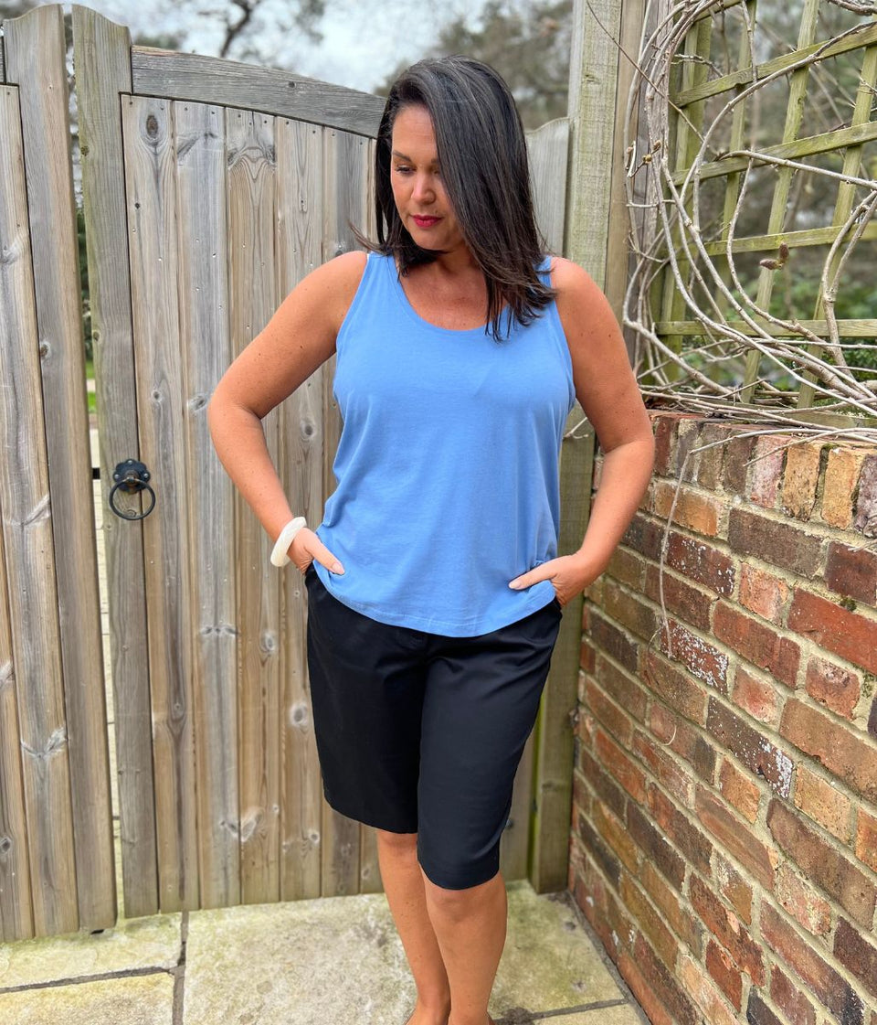 Blue Relaxed Vest Top