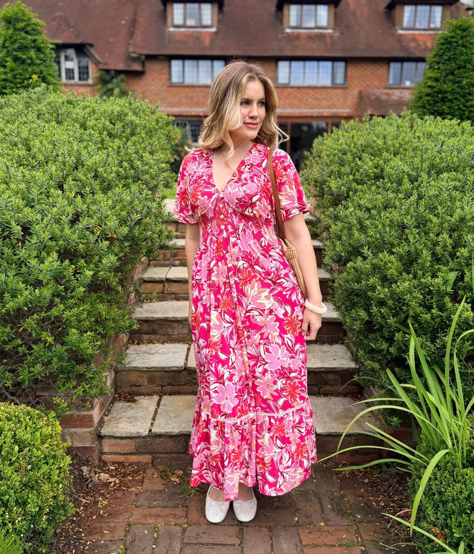 Pink Menorca Midi Dress