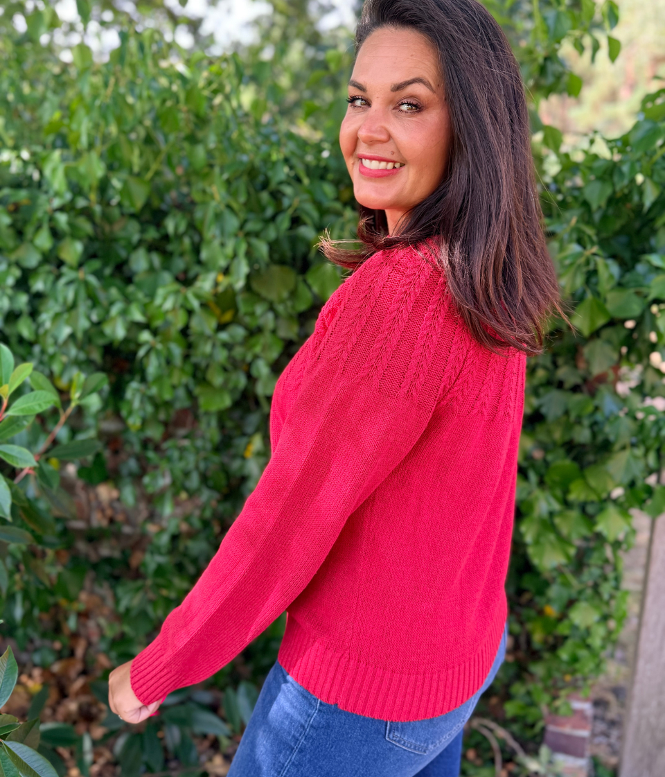 Ex Seasalt Red Stone Chat Cotton Jumper