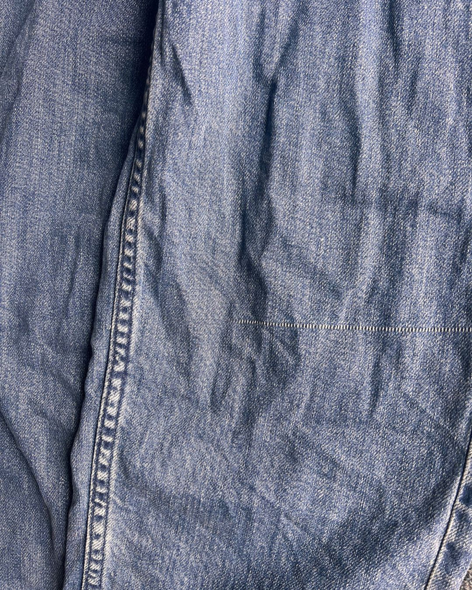 *Seconds Blue Denim Button Through Cropped Jumpsuit