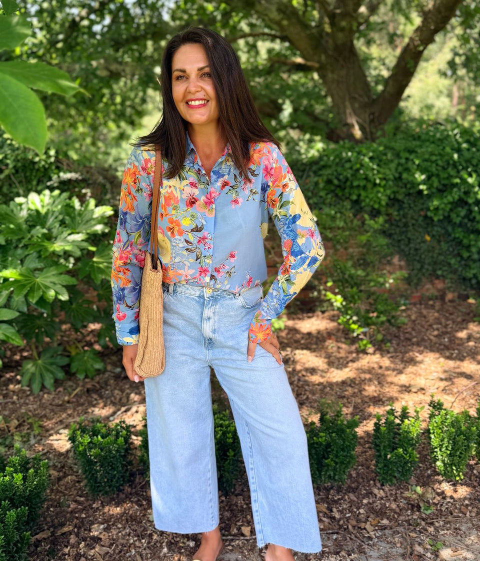 Blue Floral Garden Shirt