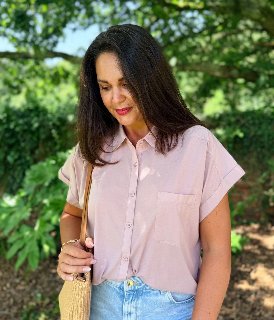 Lilac Cap Sleeve Shirt