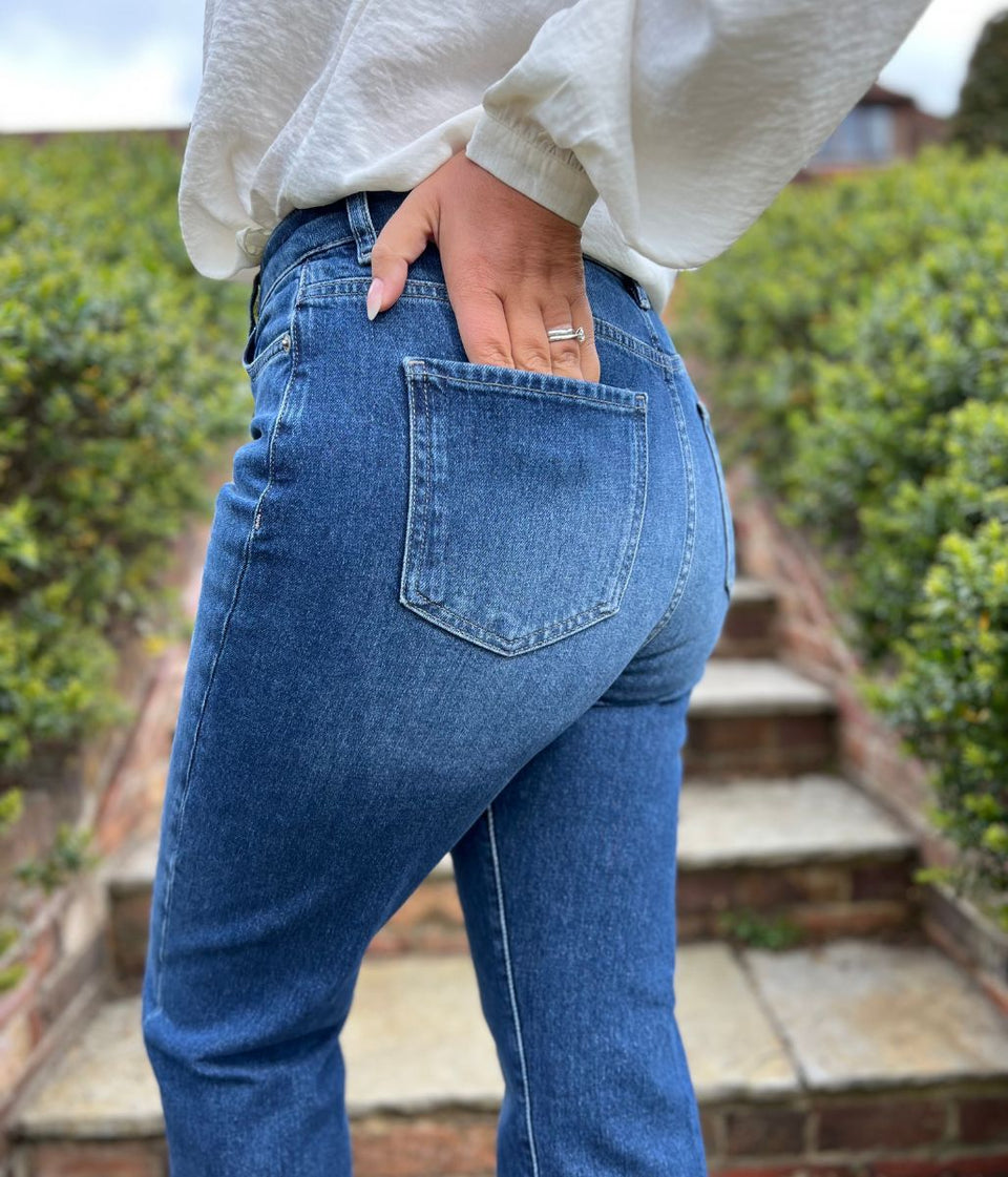 Dark Denim Slim High Rise Jeans