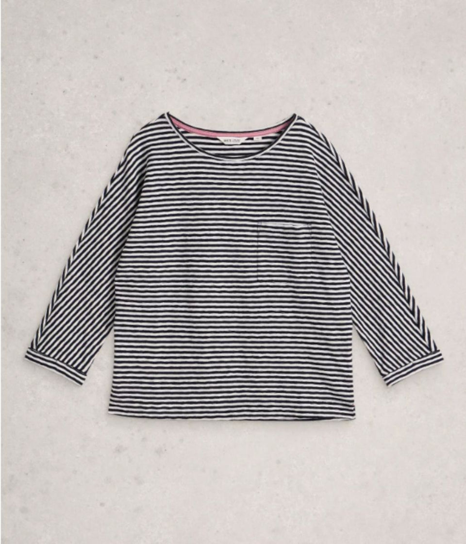 Navy Dolman Stripe Top