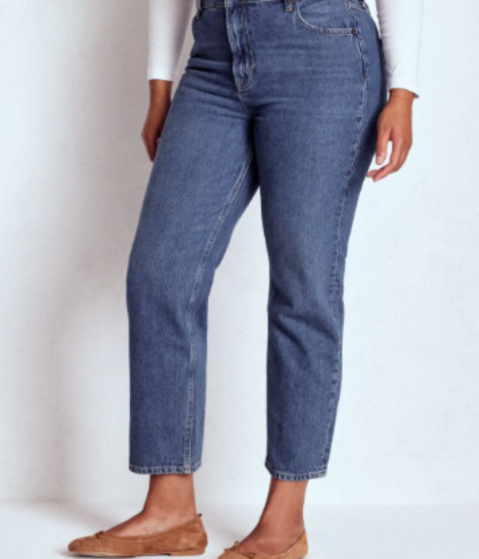 Mid Vintage High Rise Straight Leg Jeans