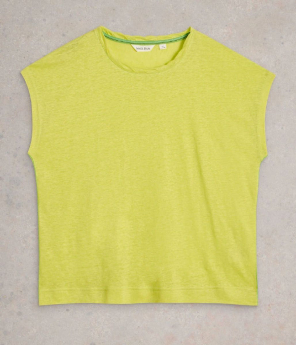 White Stuff Rowan Lime Linen Tee