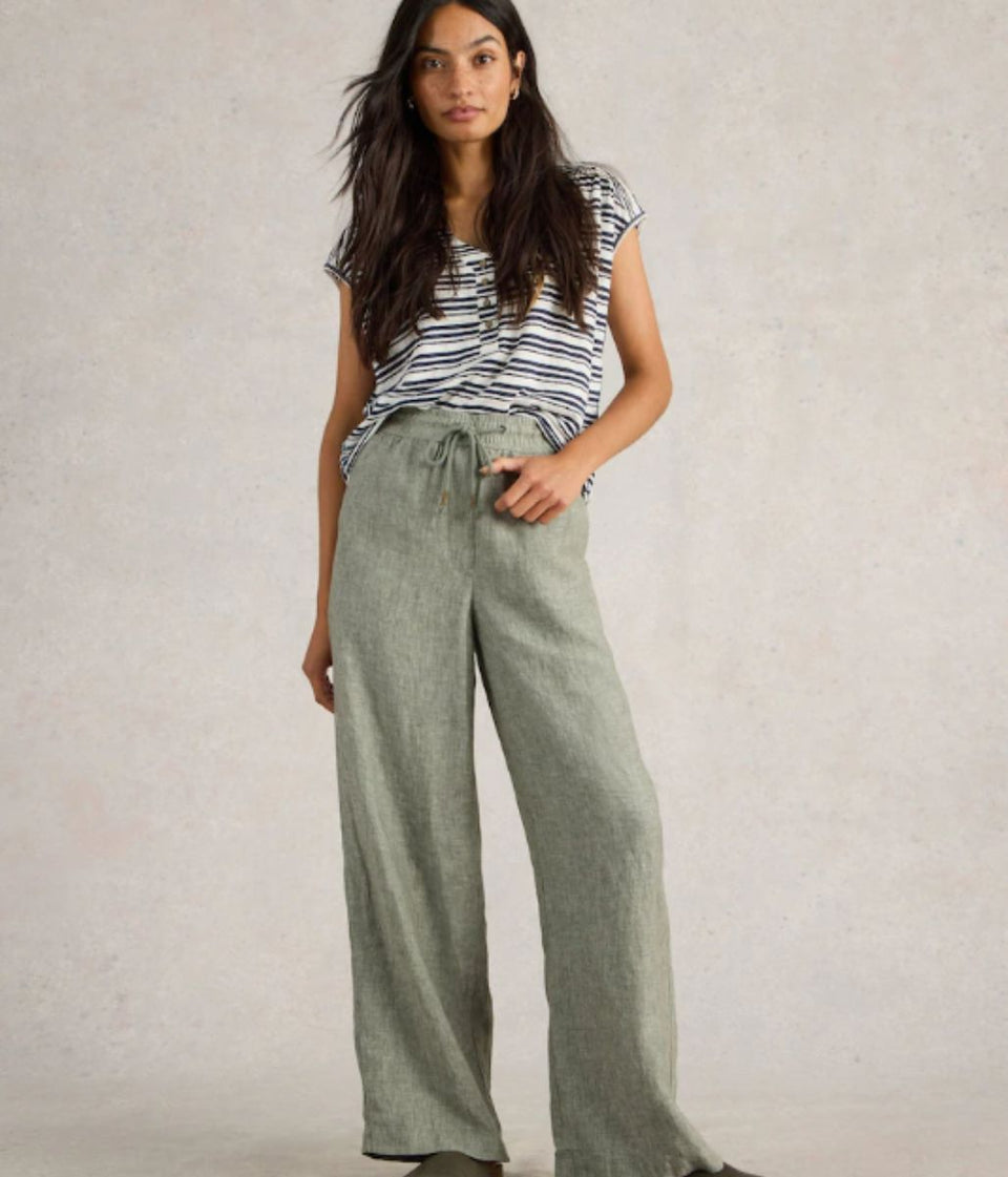 White Stuff Navy Stripe Nina Linen Tee